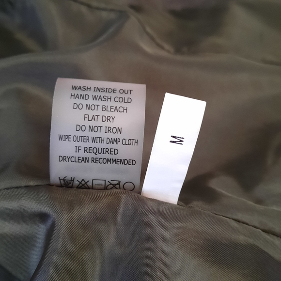 Raison D'etre Olive Green Faux Leather Asymmetrical Zip Moto Jacket size Medium - Picture 6 of 13